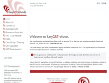 Tablet Screenshot of easygstrefunds.com